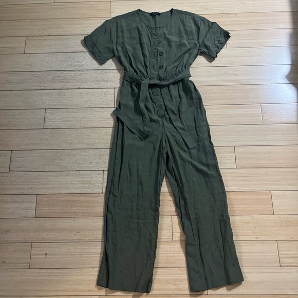 Madewell Jumper Short Sleeve Belted Olive Green XXS Women’s Cotton comfy - Picture 2 of 9